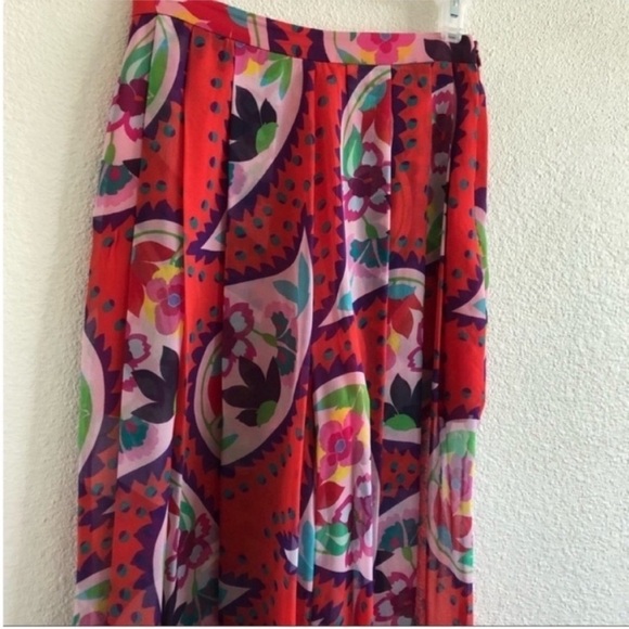 Delpozo Runway Printed Silk Wide Leg Sheer Trousers - Picture 7 of 9